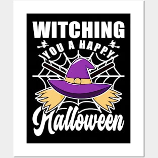 Witching You A Happy Halloween Quote Posters and Art